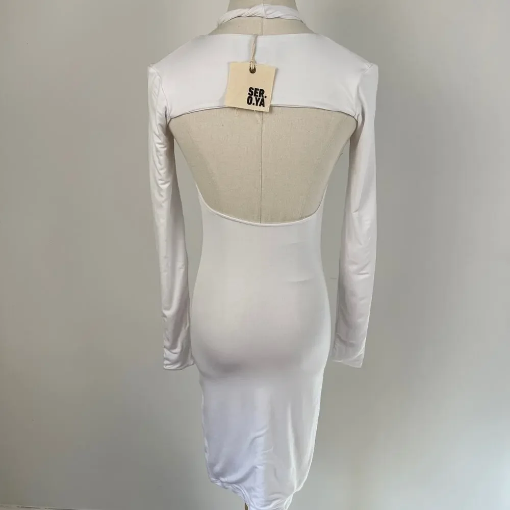 SER.O.YA White Lana Halter Mini Dress NWT Size XS - Picture 9 of 16